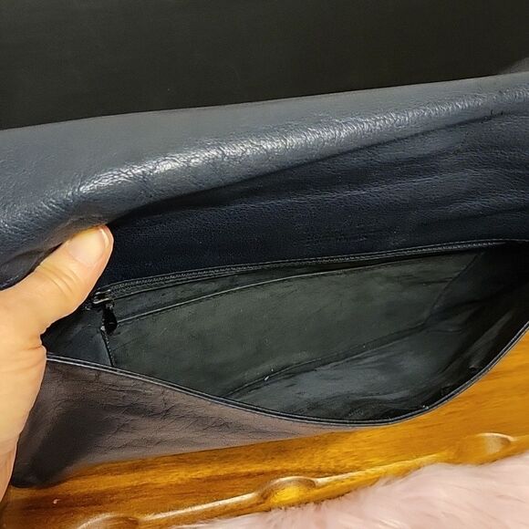  Bellido Black Leather Portfolio Embossed Carriage Emblem Vintage - Picture 5 of 7